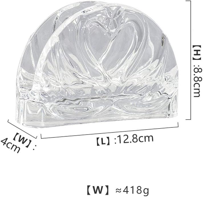 Servilleta de cristal transparente para servilletas, decoración de vajilla para cafetería, restaurante, bar, sala de estar, cocina (cisne)