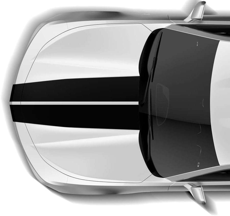 Calcomanías de rayas deportivas dobles compatibles con Chevrolet Camaro 2016 (negro)