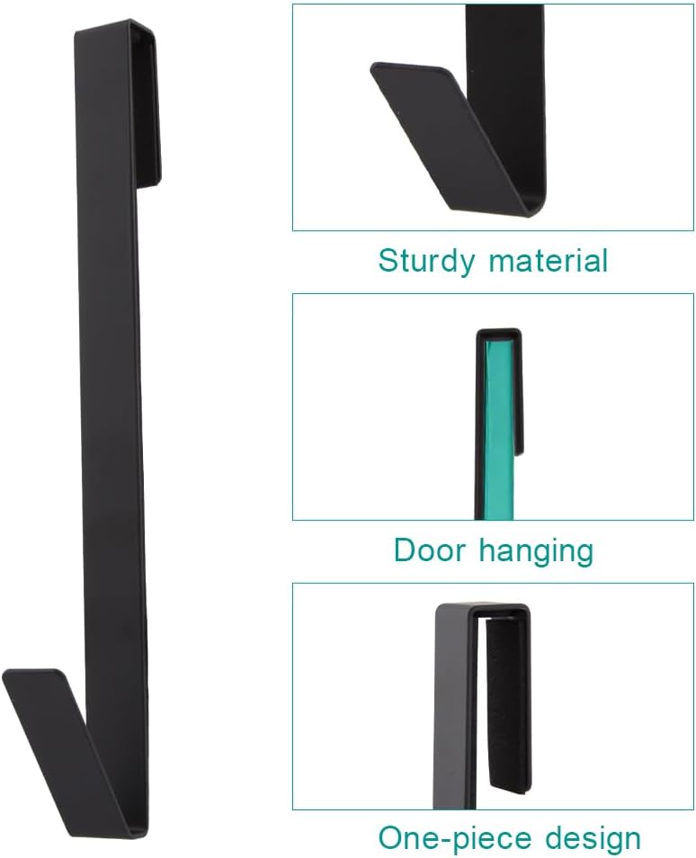 Ganchos para puerta de ducha de 10 pulgadas, 4 piezas, gancho para puerta de baño, ganchos extendidos sin taladrar para puerta de ducha de vidrio
