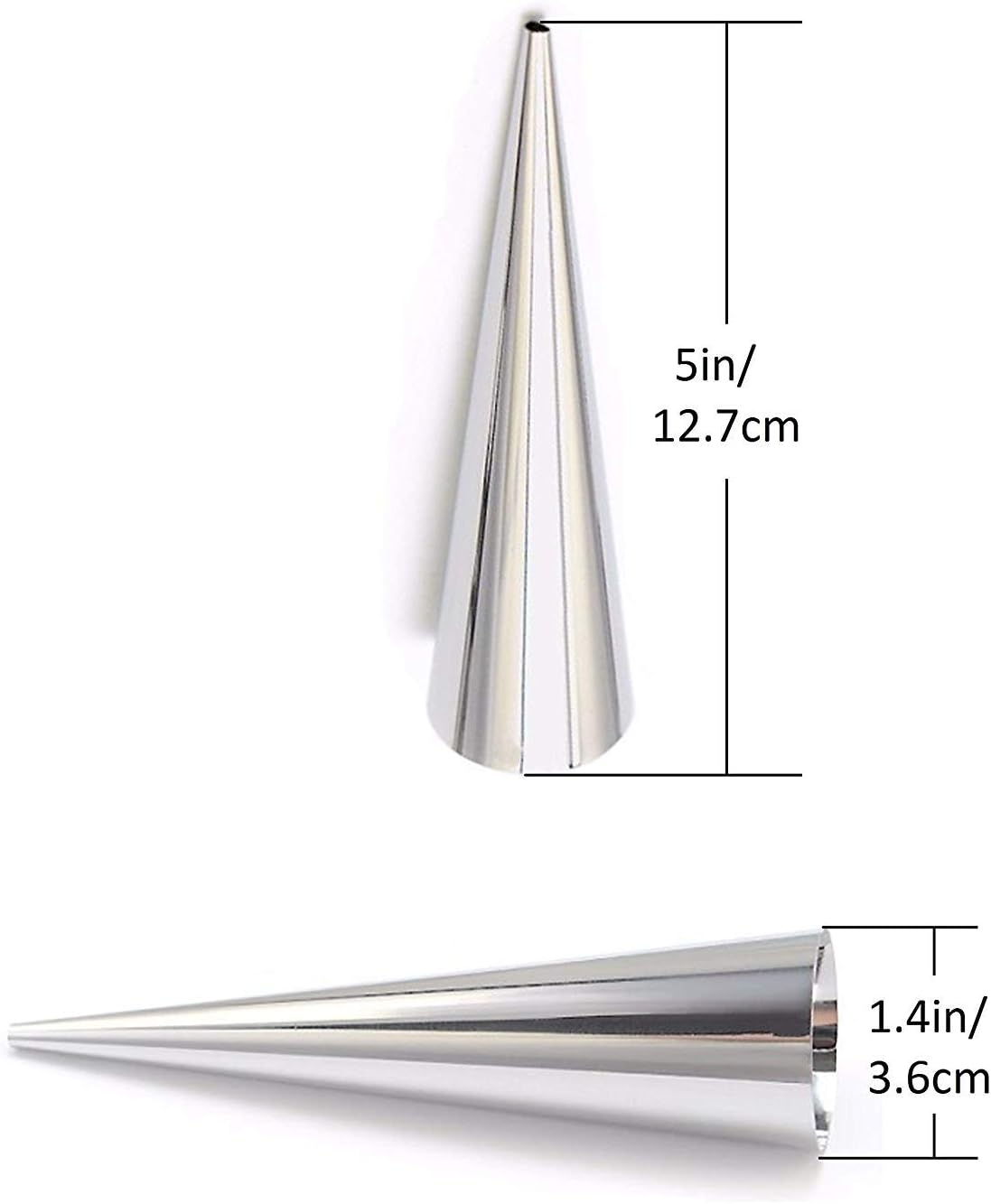 Joyeee Paquete de 30 moldes antiadherentes para cuernos de crema, molde grande de acero inoxidable de 5 pulgadas para cocinar bricolaje pastelería