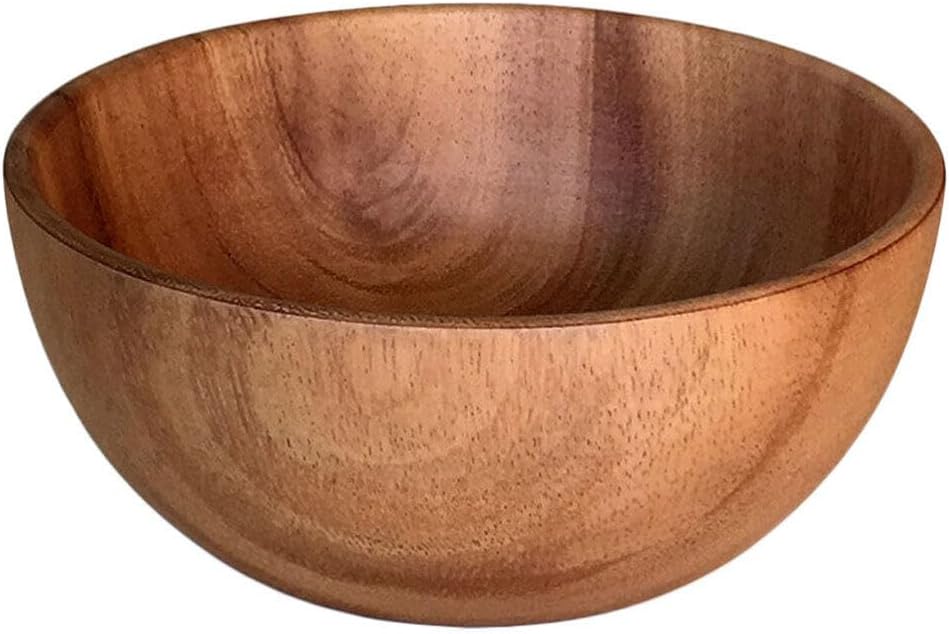 STOBOK Ensaladera de madera para servir aperitivos de madera, recipiente redondo para ensalada para alimentos, frutas, ensaladas y decoración de