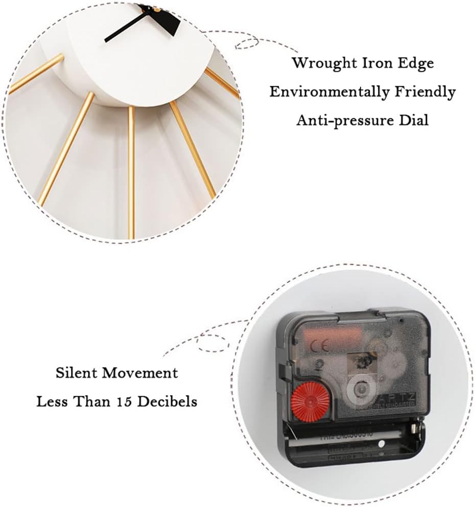 Reloj de pared – Reloj de pared grande con cuentas de haya moderno reloj de pared de lujo con movimiento silencioso de 20 pulgadas, reloj grande