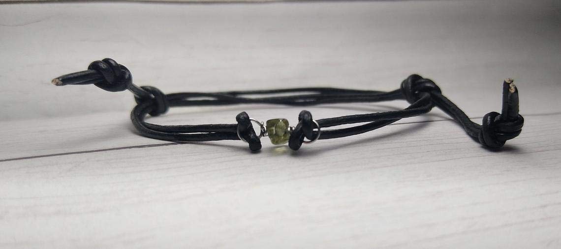Real 6MM or 8MM Moldavite Bead on Stainless Steel-Copper-Bronze-Niobium-Black Iron-Gold-Rose Gold-Titanium Wire on a Leather or Waxed Cord