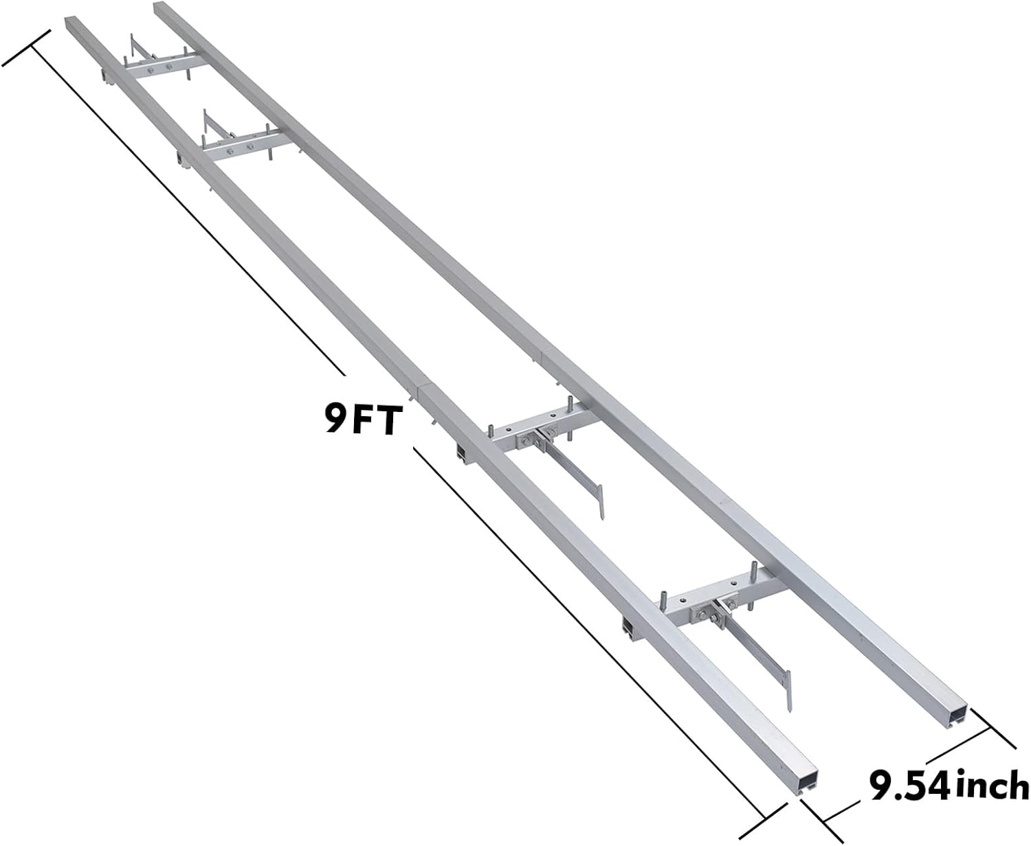 Nejoney Sistema de guía de molino de carril de 9 pies, 3 pares de perfiles de aluminio con 4 componentes de clavo