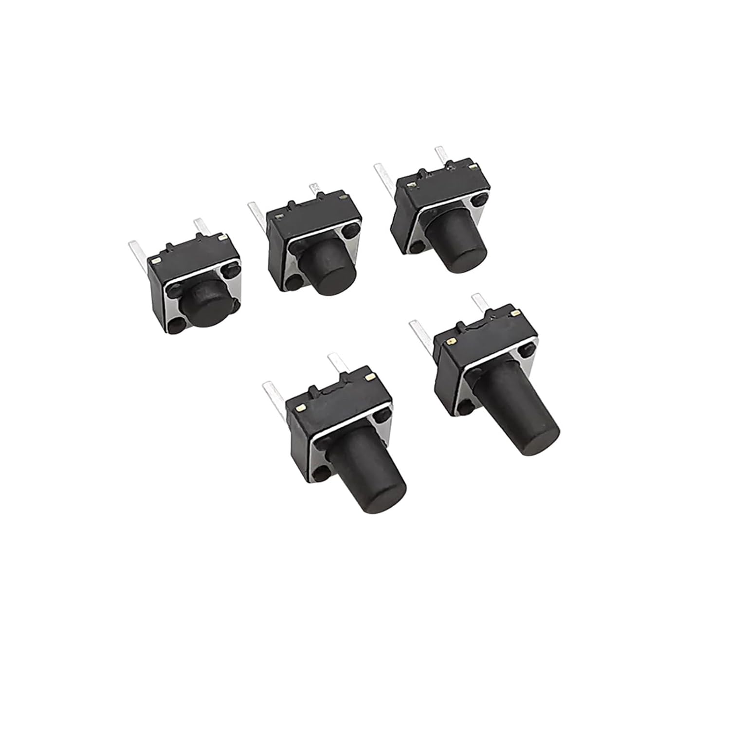20 interruptores táctiles, tacto momentáneo, 2 pines, 0.236 x 0.236 in, interruptores de botón micro táctil, 0.236 x 0.236 x 0.197 in, 0.236 in,