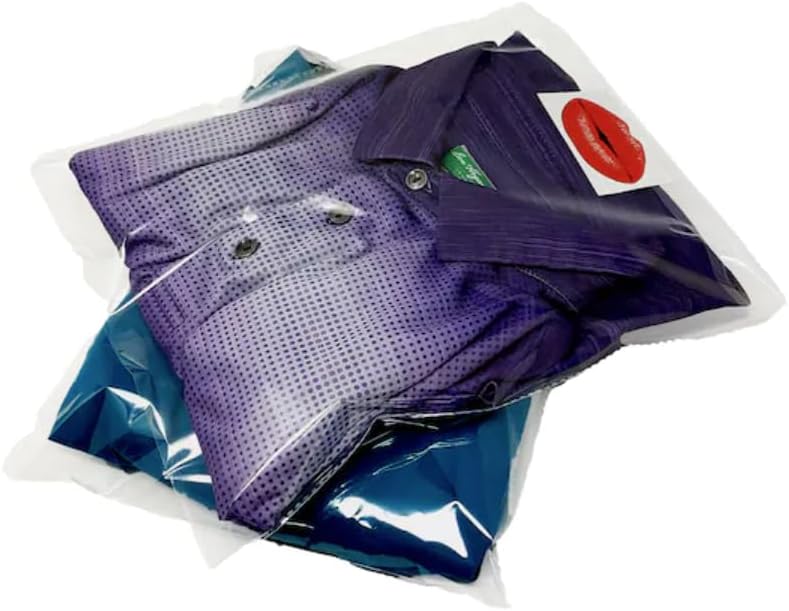AZIMA 150 bolsas de plástico transparente para embalaje, ropa y camisetas, embalaje fuerte, bolsa de celofán autoadhesiva