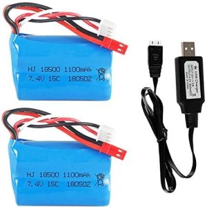 7.4v 1100mah li-ion batería JST enchufe para HQ 827 823 871 MJX T10 T11 T34 RC FT007 RC Barco piezas de repuesto Accesorios 2 Pack con cargador USB 7.4v 1100mah li-ion batería JST enchufe para HQ 827 823 871 MJX T10 T11 T34 RC FT007 RC Barco piezas de repuesto Accesorios 2 Pack con cargador USB