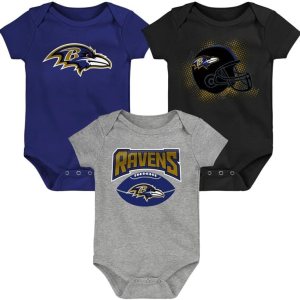 Outerstuff NFL – Conjunto de 3 piezas para recién nacidos con logotipo primario Outerstuff NFL – Conjunto de 3 piezas para recién nacidos con logotipo primario