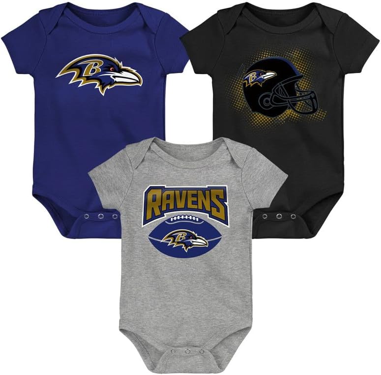 Outerstuff NFL – Conjunto de 3 piezas para recién nacidos con logotipo primario