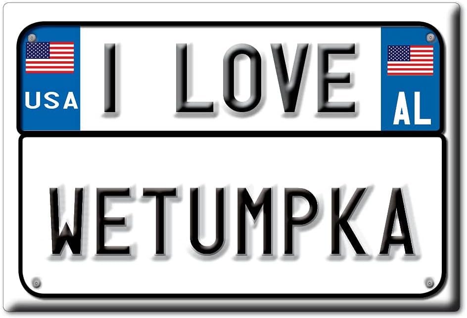 WETUMPKA IMÁN DE FRIGORÍFICO ALABAMA (AL) IMANES USA SOUVENIR I LOVE GIFT (Var. TARGA)