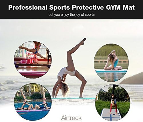 Colchoneta inflable de gimnasia de 10 pies, 13 pies, 16 pies, 20 pies, con bomba para gimnasio, hogar, yoga, entrenamiento, niños, deportes,