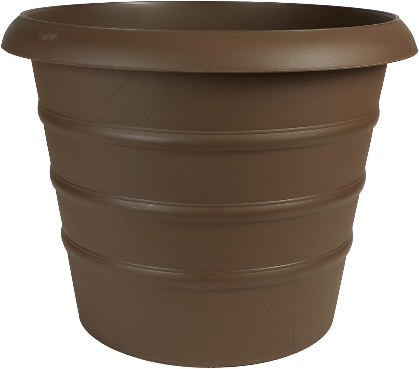 The HC Companies Marina – Maceta redonda de riego automático de 16 pulgadas, maceta de plástico ligera para plantas de interior y exterior, flores,