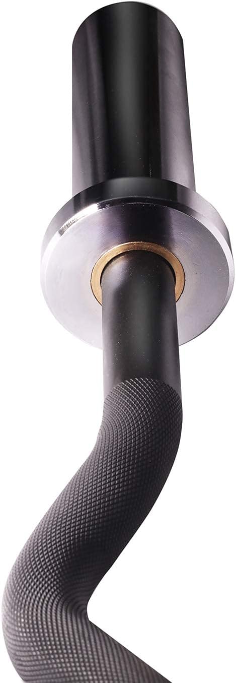 Chong – Barra olímpica de 47 pulgadas4 pies, barra de pesas de rizo EZ, capacidad de 350 libras para gimnasio en casa, entrenamiento de fuerza,