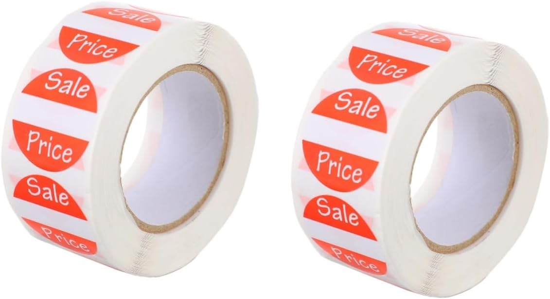 SOLUSTRE 2 rollos de venta de etiquetas de cinta adhesivas adhesivas de garaje pegatinas de exhibición de etiquetas adhesivas para etiquetas de