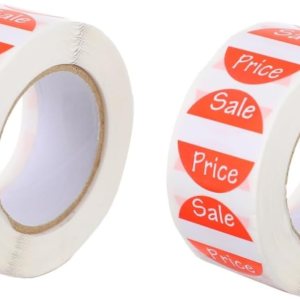 SOLUSTRE 2 rollos de venta de etiquetas de cinta adhesivas adhesivas de garaje pegatinas de exhibición de etiquetas adhesivas para etiquetas de SOLUSTRE 2 rollos de venta de etiquetas de cinta adhesivas adhesivas de garaje pegatinas de exhibición de etiquetas adhesivas para etiquetas de