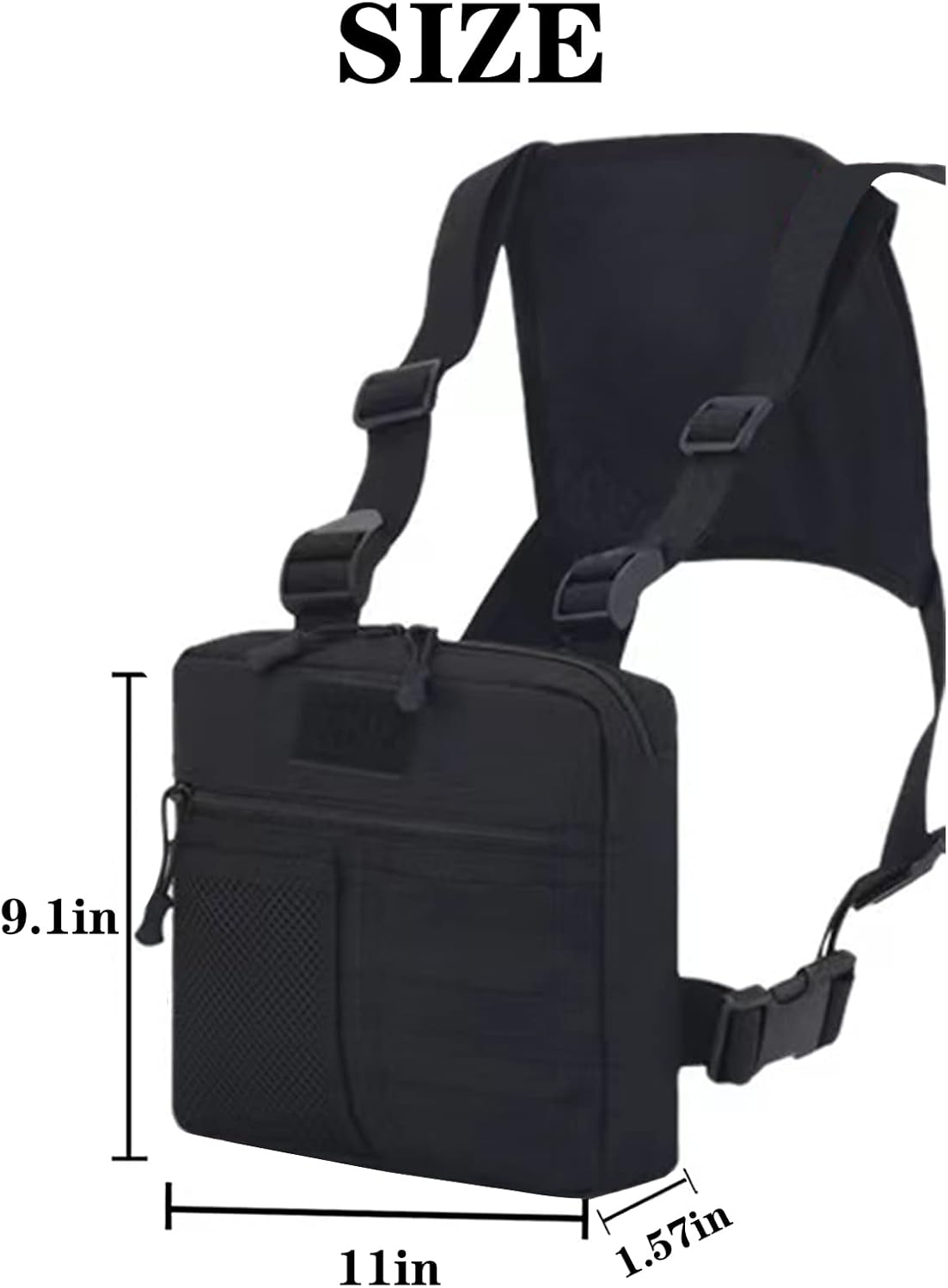 Ousawig Bolsa de pecho Radio Arnés de pecho UtilityTactical Molle Chest Rig Bag EDC Bolsa de pecho Holster Bolsa de pecho de dos vías Radio Walkie