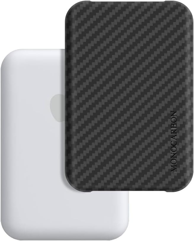 MONOCARBON MagSafe-Paquete de baterías, funda de fibra de carbono para iPhone 15 Pro Max, funda con cargador MagSafe portátil para iPhone 14, 13,
