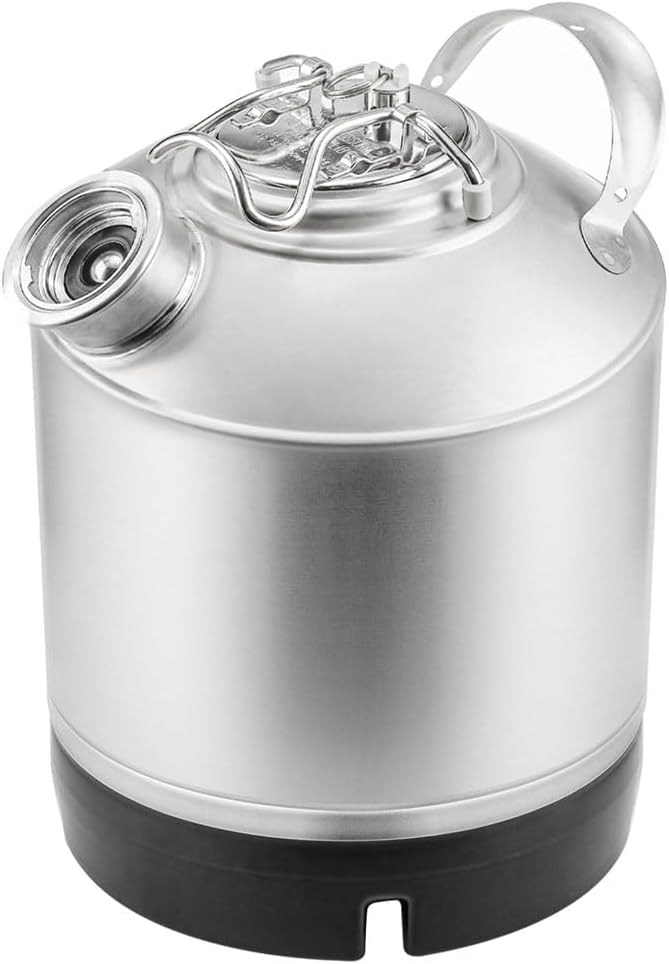 Barril de limpieza de 1.6 galones con sistema D Sankey Puertos, Barril de lavado con base de goma para limpieza de líneas de cerveza
