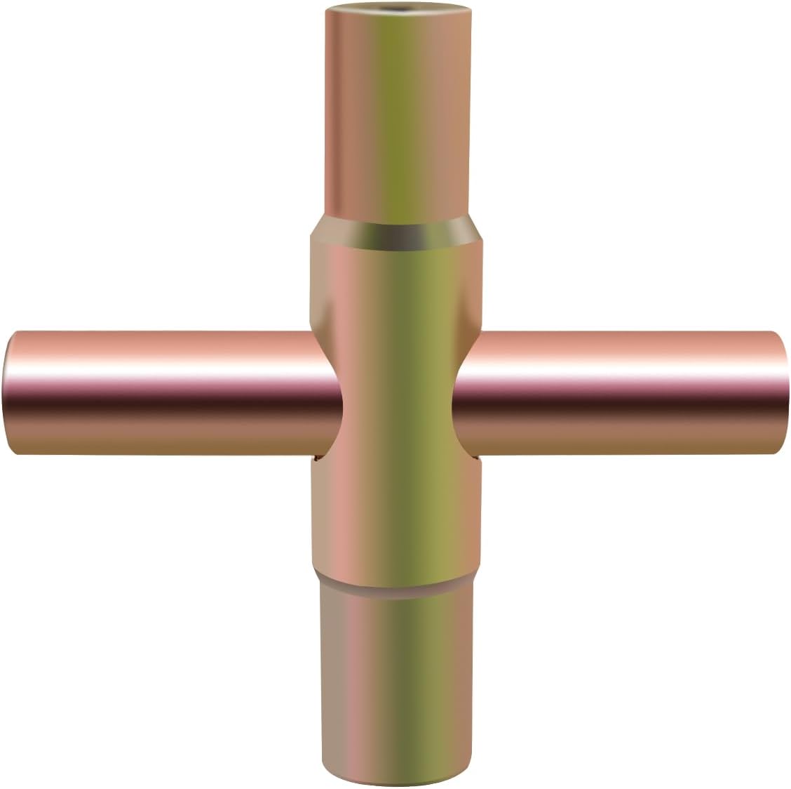 LYHLYA Herramienta de llave de agua, llave multifuncional amarilla de 4 vías, llave cruzada de acero, llave de apertura universal, plomeros,
