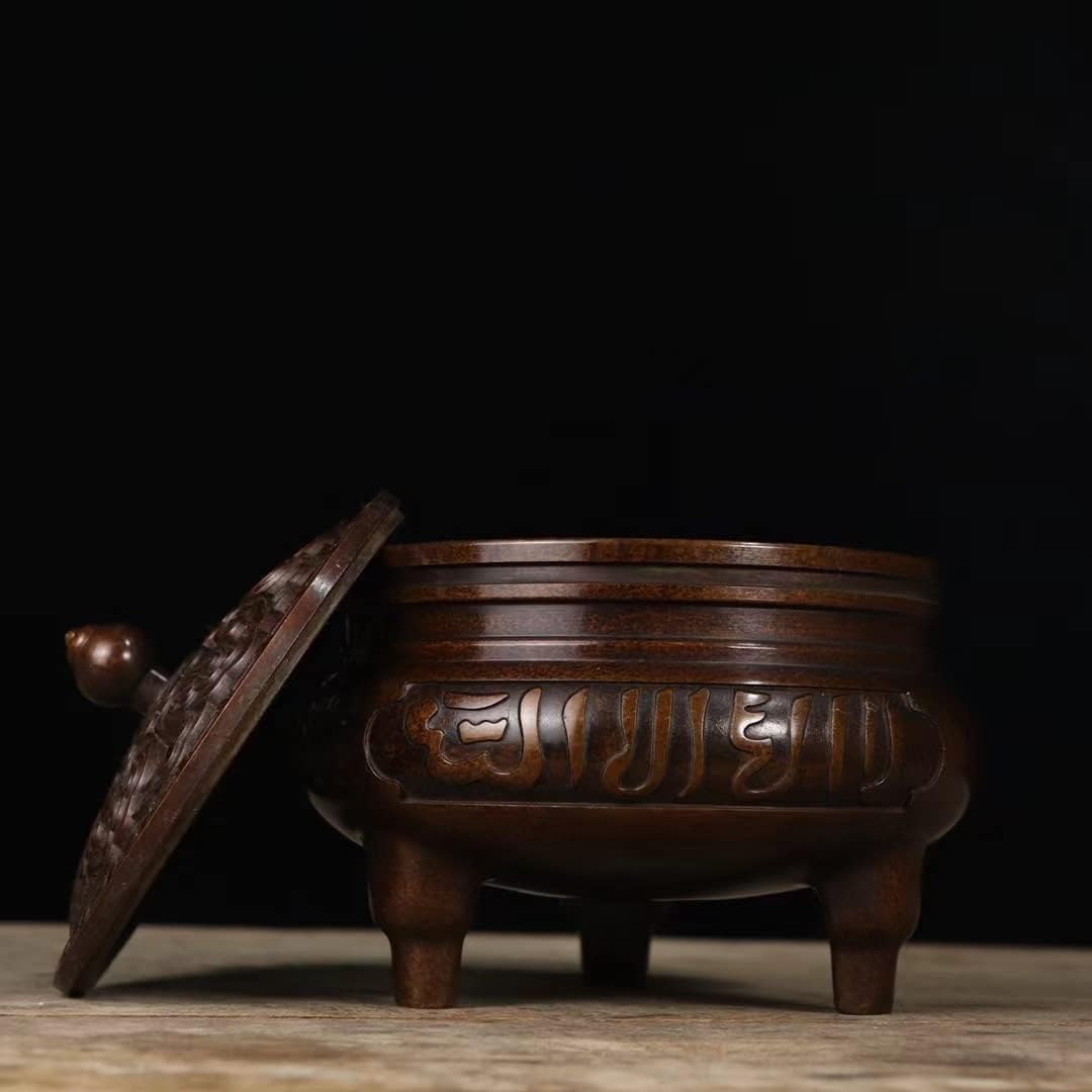 Quemador de incienso de cobre puro, regalo zen, meditación, decora el hogar, placa de interior, quemador de incienso, sándalo, decoración