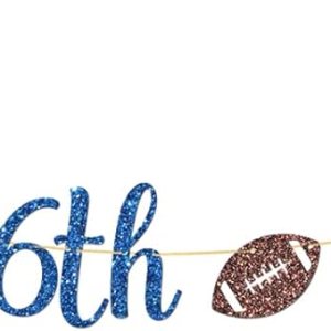 Cartel de fútbol americano de feliz 6 cumpleaños, decoraciones de cumpleaños con temática de fútbol deportivo, suministros para fiesta de cumpleaños Cartel de fútbol americano de feliz 6 cumpleaños, decoraciones de cumpleaños con temática de fútbol deportivo, suministros para fiesta de cumpleaños