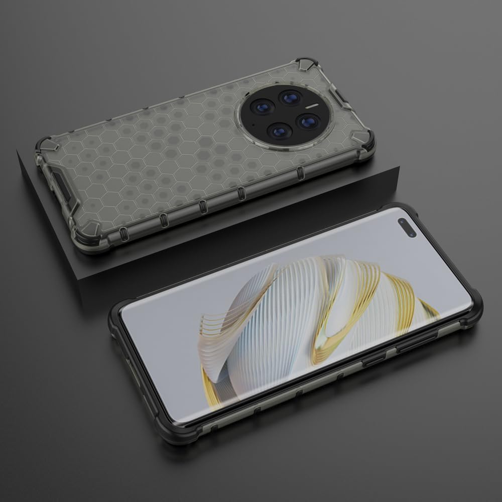 Funda para Huawei Mate 50 Pro, funda para Huawei Mate 50 Pro Honeycomb Anti-Drop Shock-Absorbing Case Negro