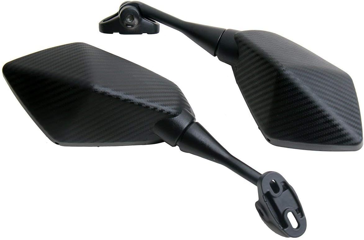 MotorToGo 1 par de fibra de carbono mirada bicicleta deporte moto espejos compatibles para 2011 Yamaha YZF R6