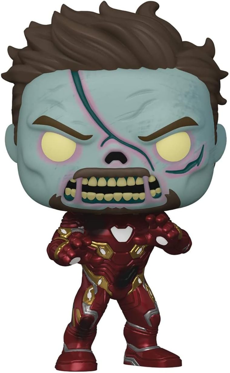 Funko Marvel What If – Zombie Iron Man Tony Stark Pop! Figura de vinilo (incluye funda protectora compatible con caja Pop Box)
