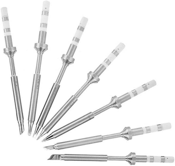7 Tipos Mini Punta de Soldador de Acero Inoxidable Reemplazo para TS100 Kit de Soldador Portátil al Aire Libre (7pcs Puntas de Soldadura)