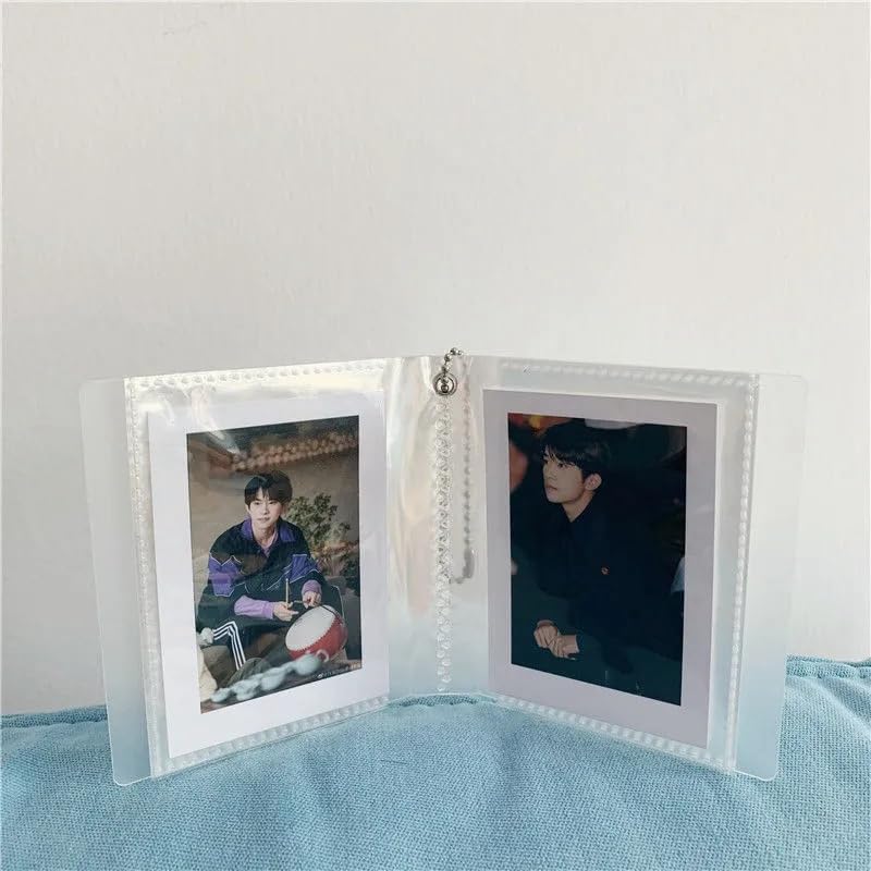 8 mini álbumes de fotos de 3 pulgadas, portatarjetas de crédito de negocios de 2.5 x 3.5 pulgadas, pequeño soporte para tarjetas de fotos colgantes,