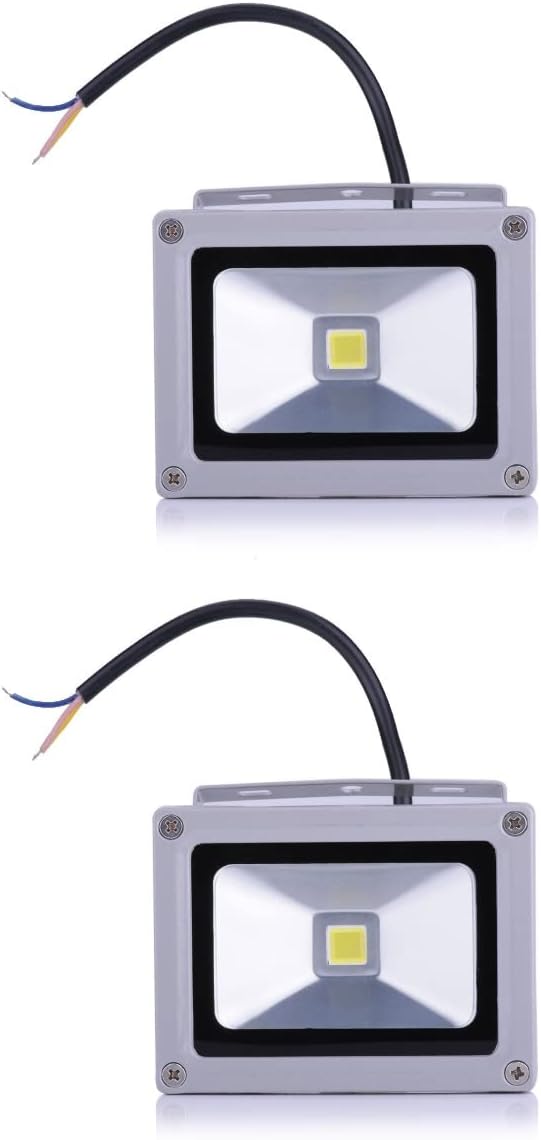 Uonlytech Luces de inundación al aire libre 2 unids 10 W AC 85 V – 265 V al aire libre cálido blanco LED proyector lámpara de luz de inundación