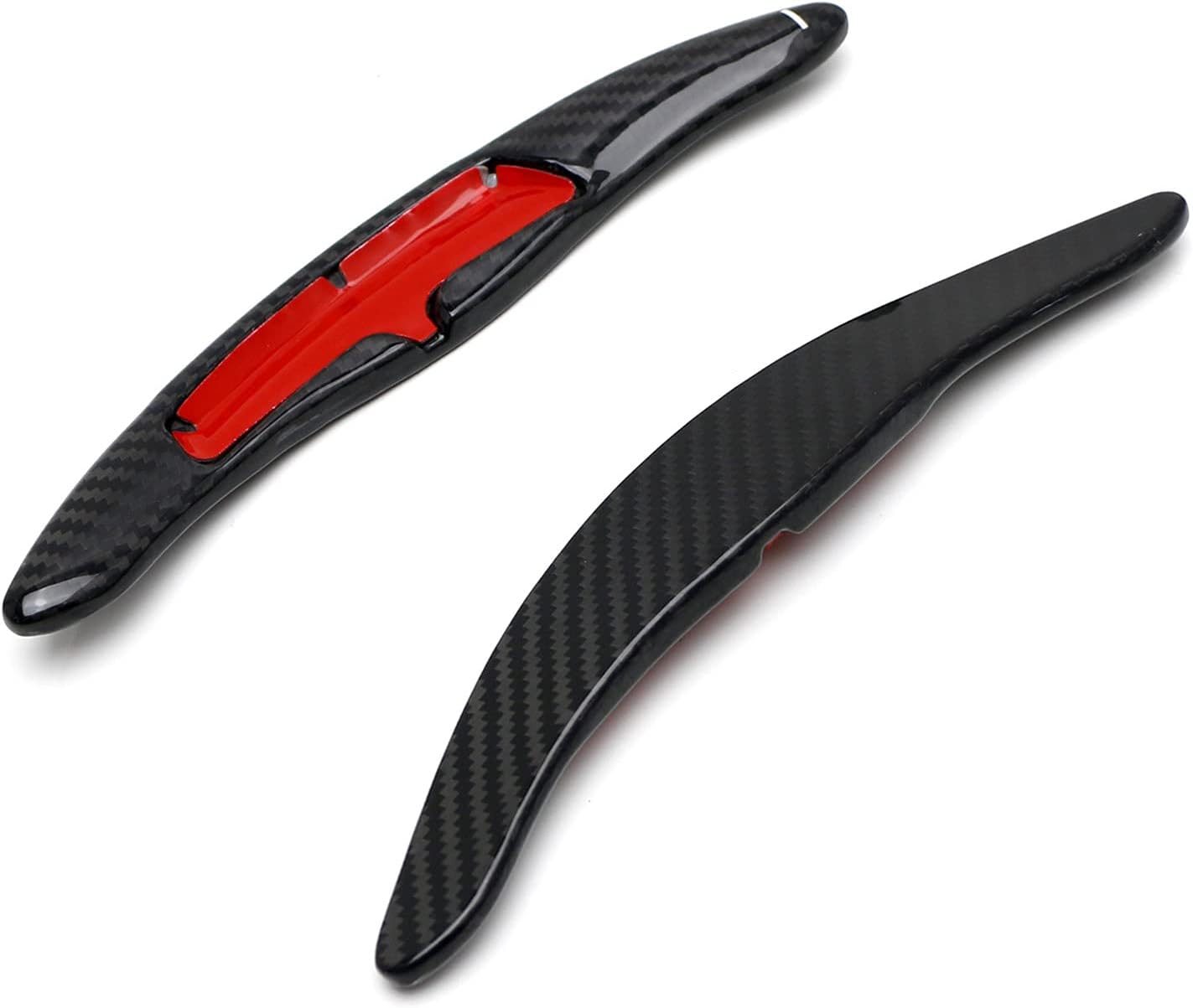 iJDMTOY Extensiones de palanca de cambios de paleta de palas de fibra de carbono auténtica, color negro brillante, compatibles con Porsche Cayenne