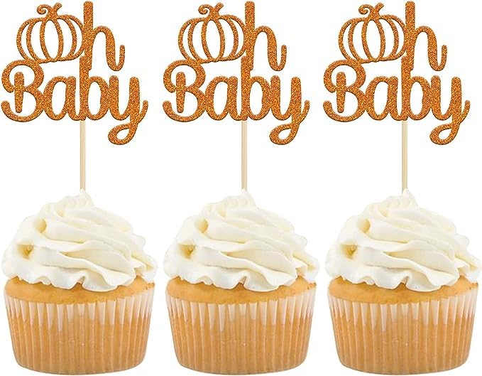 Confect Decoración para cupcakes y tartas  Oh Baby Cupcake Thanksgiving Topper  Decoración decorativa para pasteles  1 unidad