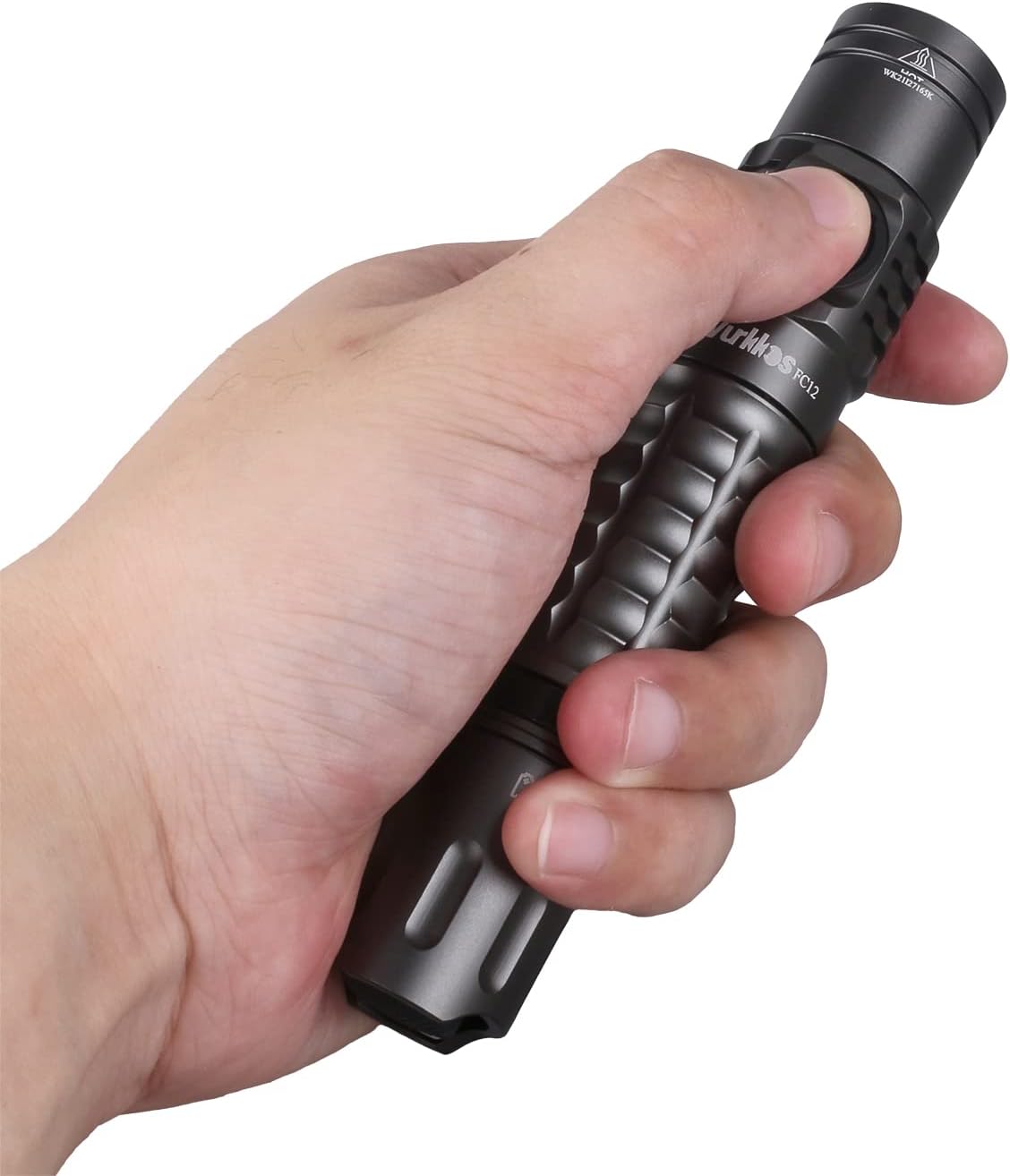 Wurkkos Linterna táctica, linterna súper brillante de 2000 lúmenes, linterna recargable de 1,131.9 ft de largo alcance, interruptor doble, IPX8
