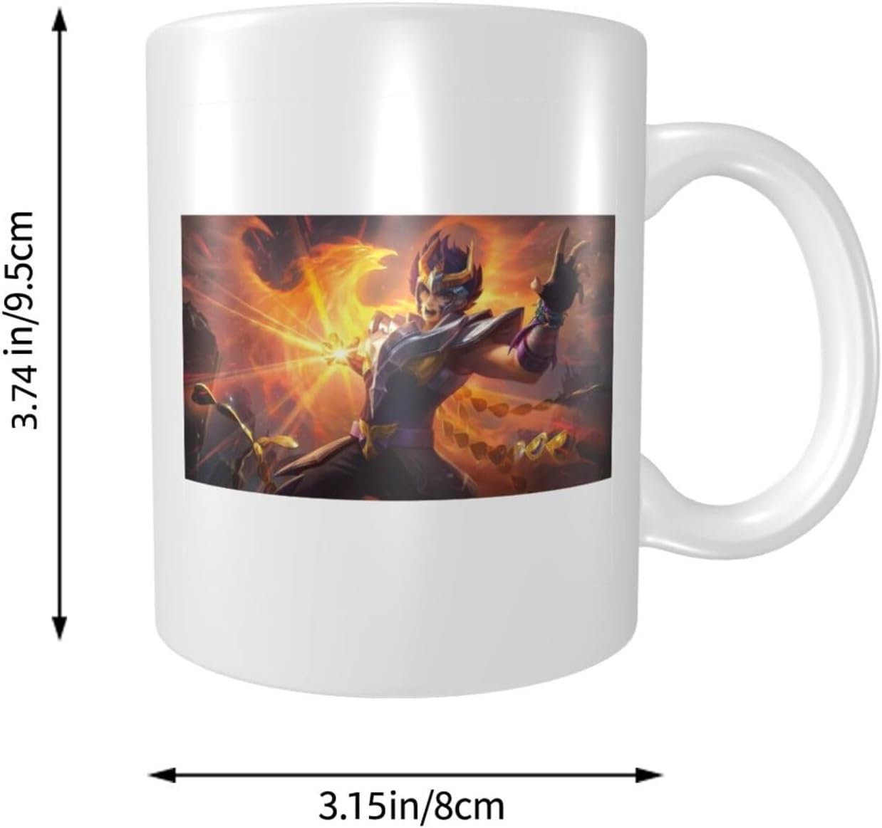 Saint Seiya Mug Classic 11oz Blanco Eco Friendly Patrón de cerámica Taza de café personalizada Taza de té