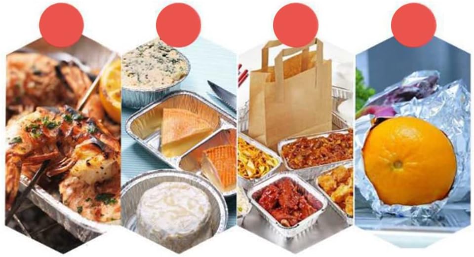 Othmro 20 sartenes de papel de aluminio de 24.3 fl oz reciclables para llevar, recipientes de alimentos de papel de aluminio, sartenes redondas,