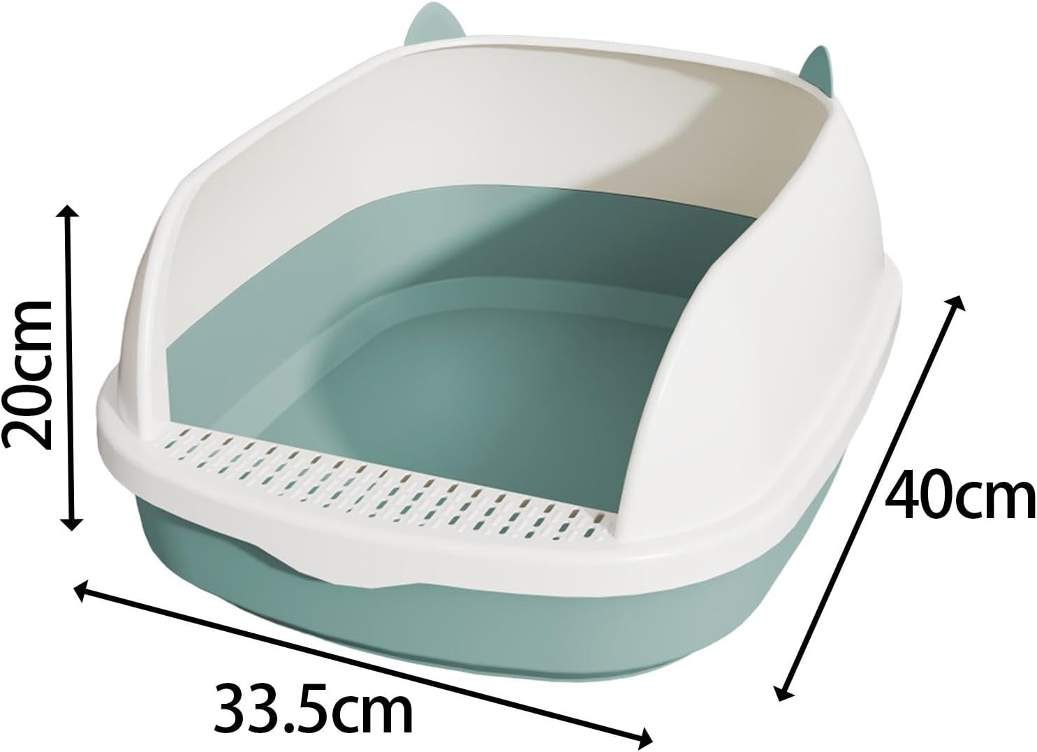 Bandeja de arena de alta cara para gatos y mascotas, caja de arena profunda con pedal de arena para tamizar, inodoro para gatos y gatos, para