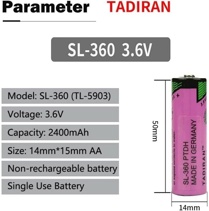 XIAOXX (6 unidades) 3.6V 2400mAh TL-5903 AA batería de litio SL-360 TL-2100 PLC 6ES7971-0BA00 para Siemens S7-400 ER14500 PLC máquina para 2.4Ah