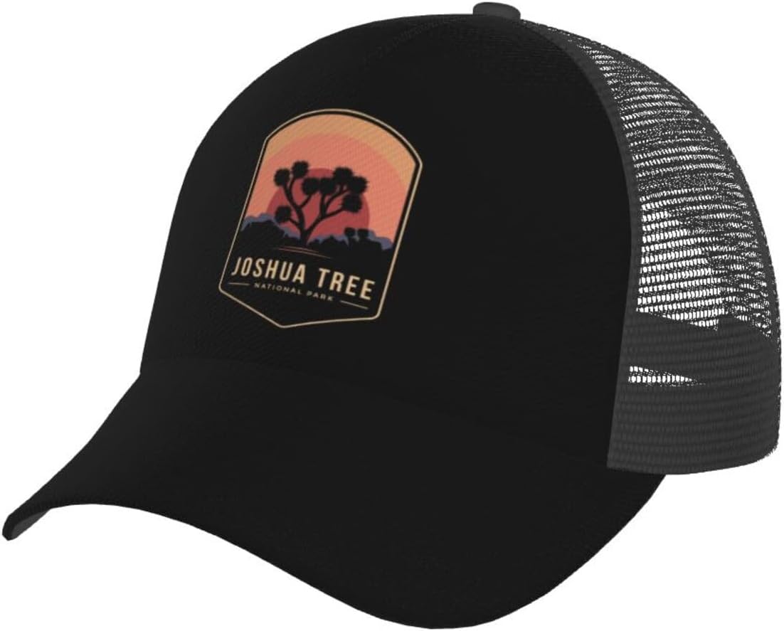Sombreros de malla para hombre, sombrero de malla para senderismo, gorra de camionero Snapback para mujer, gorra de camionero Joshua Tree National