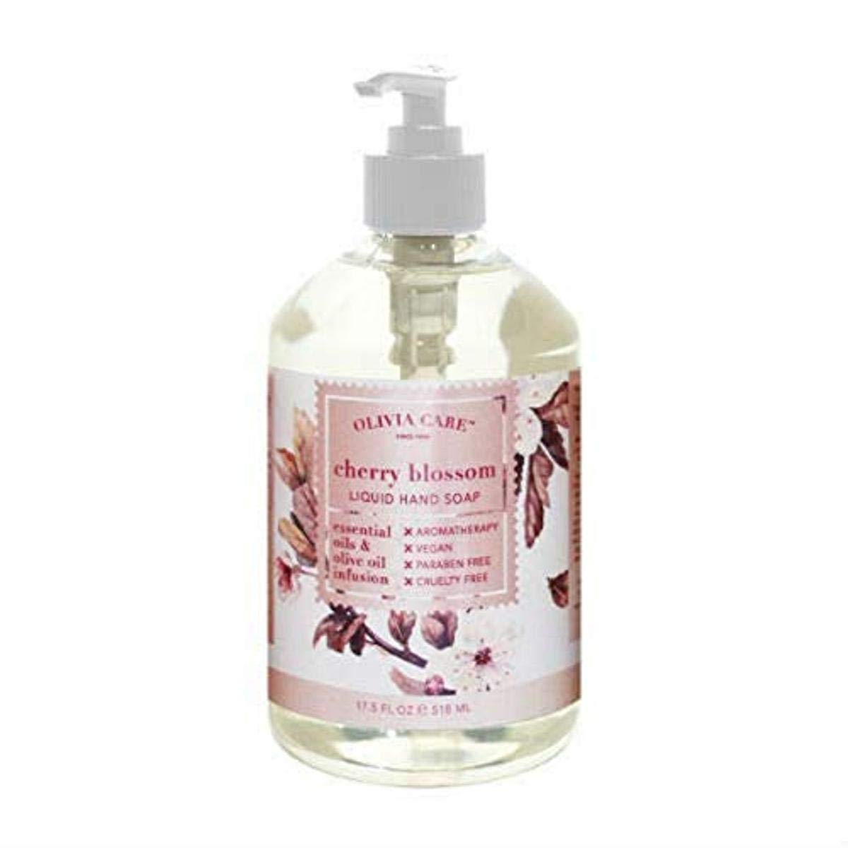 Olivia Care Jabón líquido para manos, flor de cerezo, 18.5 onzas líquidas