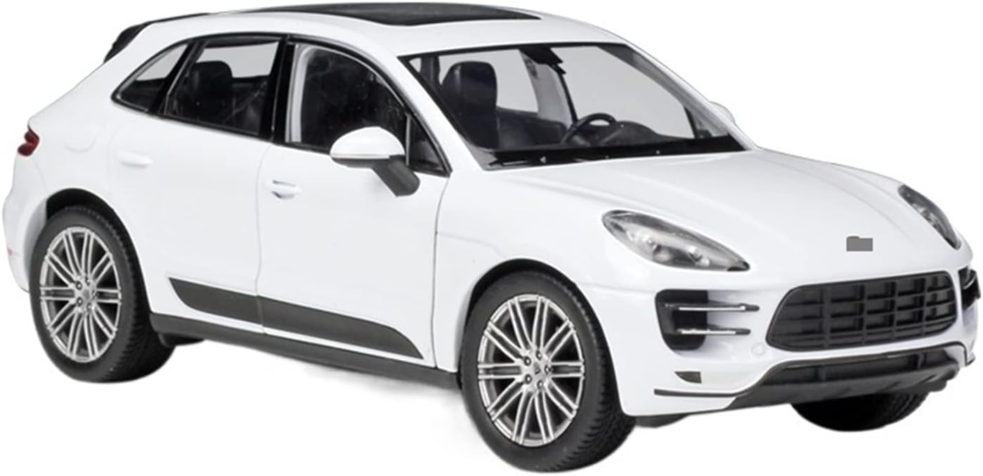 RRBY HYKYYDS – Coche de juguete de aleación de metal para Porsche Macan Turbo SUV para niños, regalo a escala 124 a escala 124 (color blanco)