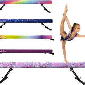 Viga de equilibrio ajustable y plegable de 8 pies, equipo de gimnasia de gamuza alto y bajo, no requiere herramientas, viga de gimnasia para Viga de equilibrio ajustable y plegable de 8 pies, equipo de gimnasia de gamuza alto y bajo, no requiere herramientas, viga de gimnasia para