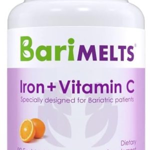 BariMelts Hierro con vitamina C vitaminas bariátricas solubles para pacientes WLS incluyendo bypass gástrico y gastrectomía de manga sabor naranja BariMelts Hierro con vitamina C vitaminas bariátricas solubles para pacientes WLS incluyendo bypass gástrico y gastrectomía de manga sabor naranja