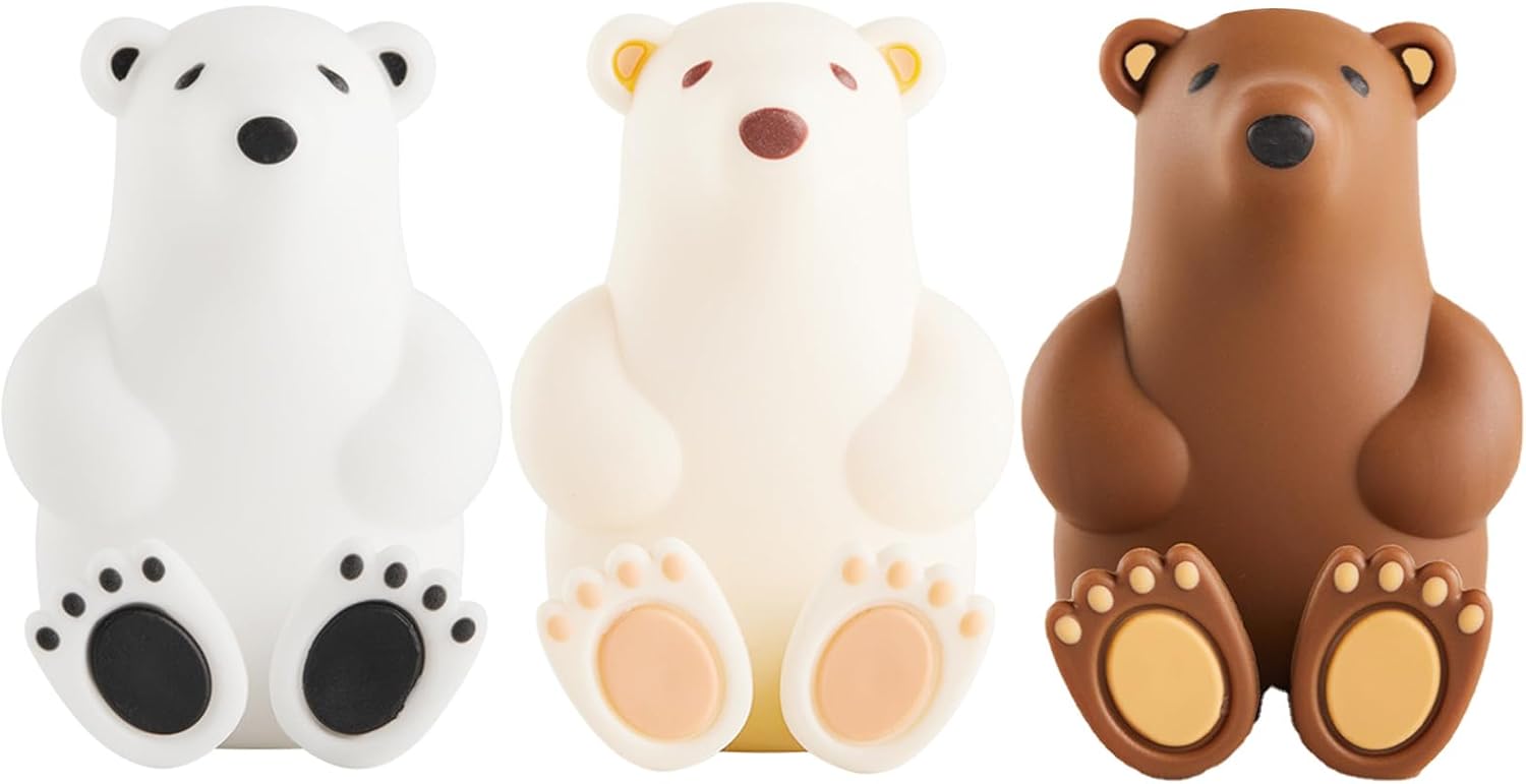 Fiarfiar Soporte multiusos para cepillo de dientes con diseño de oso de dibujos animados, organizador de drenaje para niños, niñas, niños, baño,