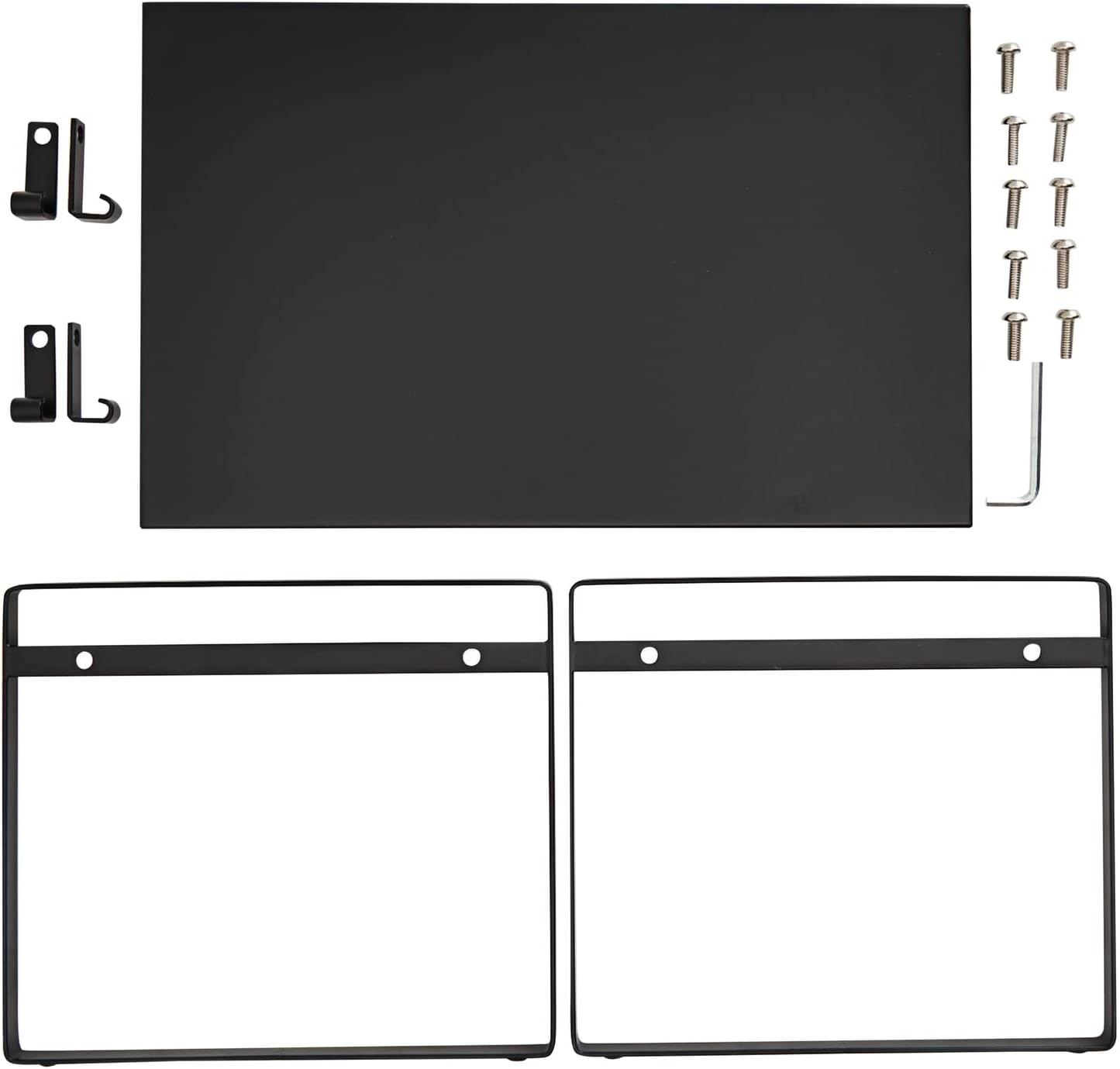 Juvale Paquete de 2 organizadores de estantes negros para gabinetes de cocina, estantes apilables para almacenamiento de cocina, elevador de metal
