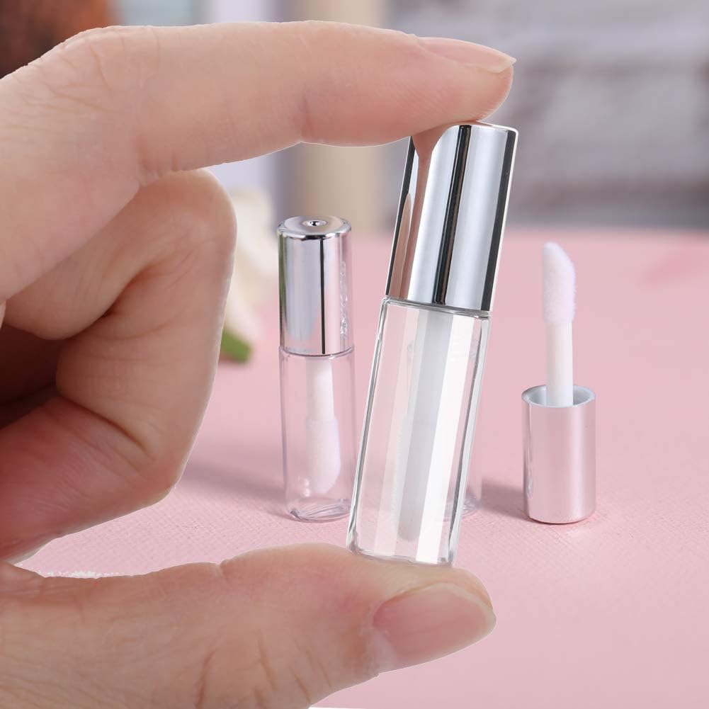 Kit de tubos de brillo de labios, paquete de 45 tubos de brillo de labios vacíos de 0.04 onzas líquidas, contenedores de mini bálsamo reutilizables
