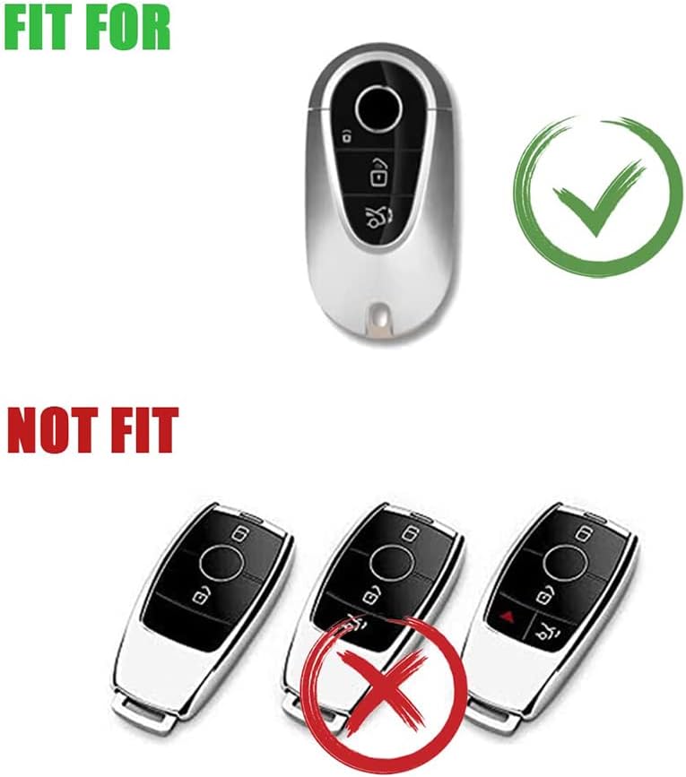 Funda de metal de aleación de zinc compatible con Mercedes Benz Clase S Clase SL Clase C C300 W206 W223 R232 2022 Protector de llave inteligente