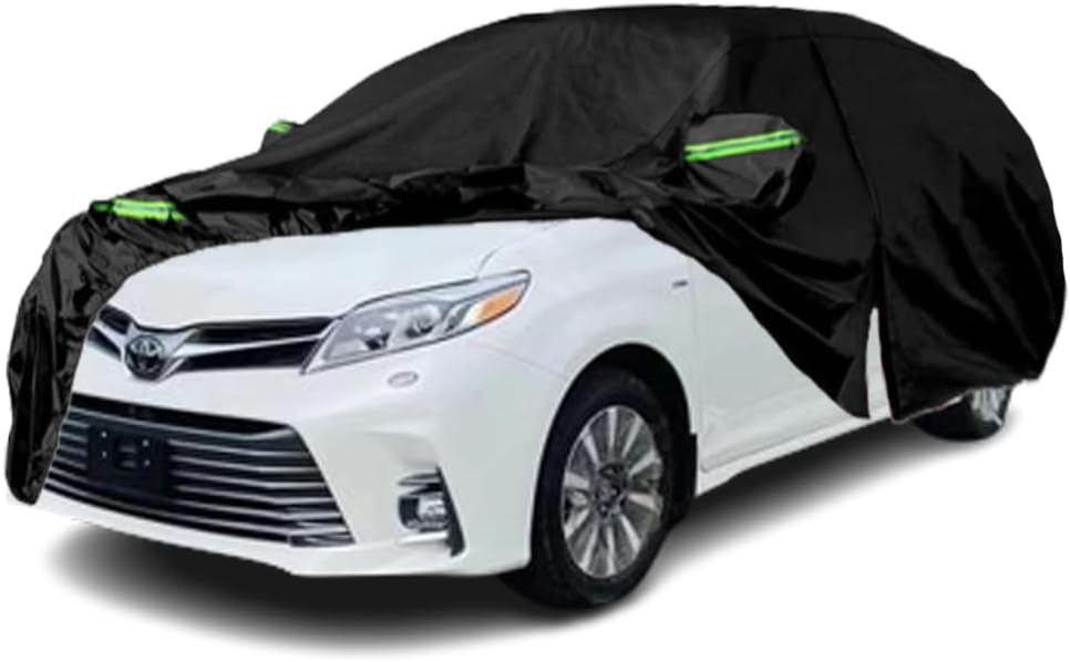 Fundas impermeables para automóvil compatibles con Toyota Sienna 2003-2023, funda de automóvil para todo tipo de clima, con puerta con cremallera