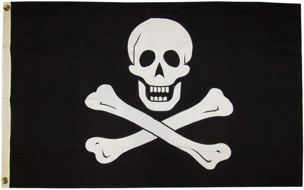Premium 3×5 Embroidered Sewn Edward England Pirate No Patch 100% Cotton Flag Made in USA