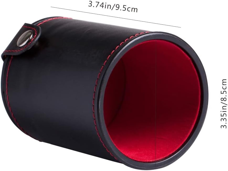 Taza de dados de piel sintética, herramienta de almacenamiento de dados con forro de fieltro de moda, agitador de dados silencioso para disfrutar